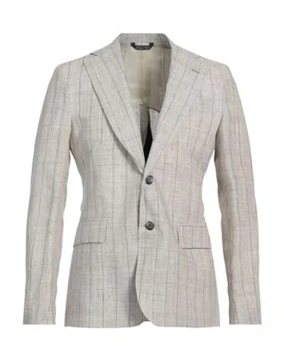 BRIAN DALES BRIAN DALES MAN BLAZER LIGHT GREY SIZE 44 LINEN