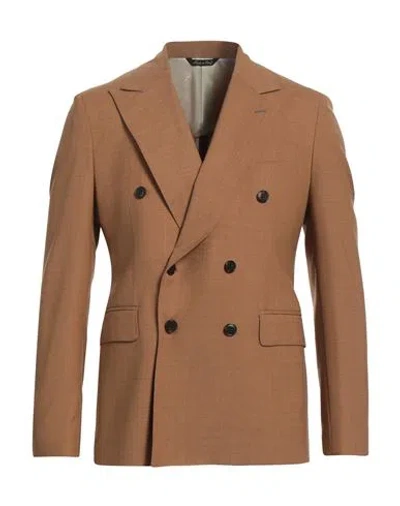 BRIAN DALES BRIAN DALES NATURAL LOW IMPACT MAN BLAZER CAMEL SIZE 40 POLYESTER, WOOL, ELASTANE