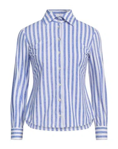 BRIAN DALES BRIAN DALES WOMAN SHIRT BLUE SIZE 10 POLYAMIDE, ELASTANE