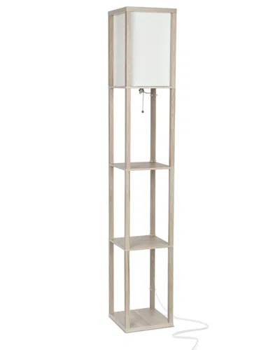 BRIGHTECH BRIGHTECH MAXWELL RUSTIC WOOD LED SHELF FLOOR LAMP