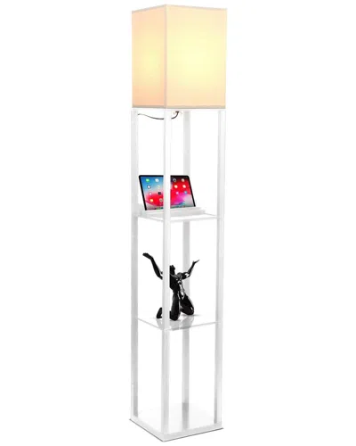 BRIGHTECH BRIGHTECH MAXWELL WHITE LED SHELF FLOOR LAMP WITH USB PORT