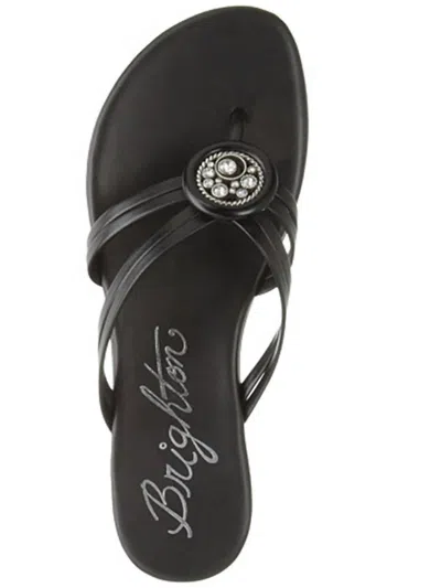 BRIGHTON ARETHA BLACK LEATHER SANDAL