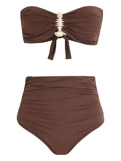 BRIGITTE EMBELLISHED HIGH-WAISTED BIKINI
