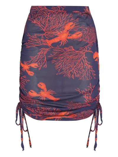 BRIGITTE GRAPHIC-PRINT DRAWSTRING SKIRT