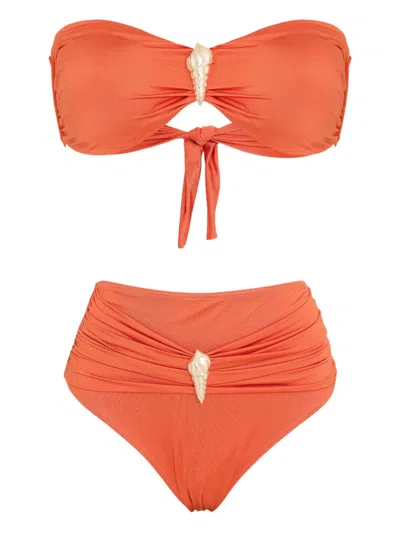 BRIGITTE SHELL-EMBELLISHED BIKINI