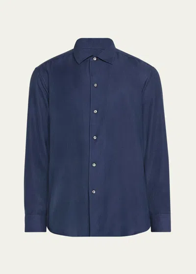 BRIONI MEN'S COTTON TWILL SPORT SHIRT