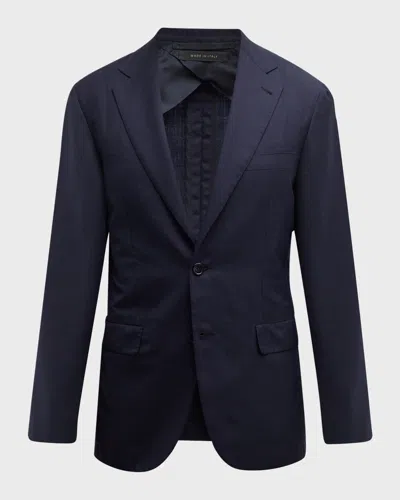 BRIONI MEN'S SOLID WOOL-SILK BLAZER