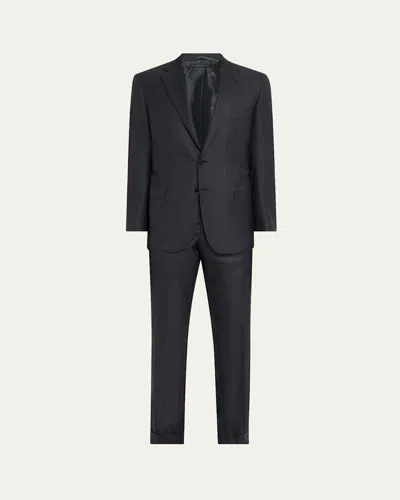 BRIONI MEN'S WOOL AND SILK TONAL CHECK TWO-PIECE SUIT