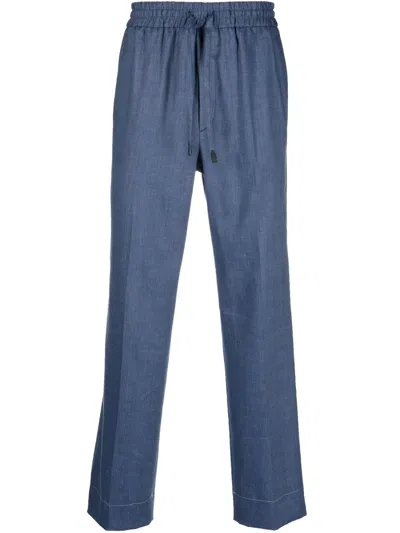 BRIONI STRAIGHT-LEG LINEN TROUSERS