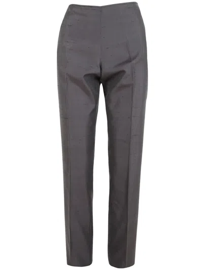 BRIONI BRIONI WOMEN'S LONG PANTS TROUSERS 100% SILK SIZE US 8" GB 12 GRAY GREY