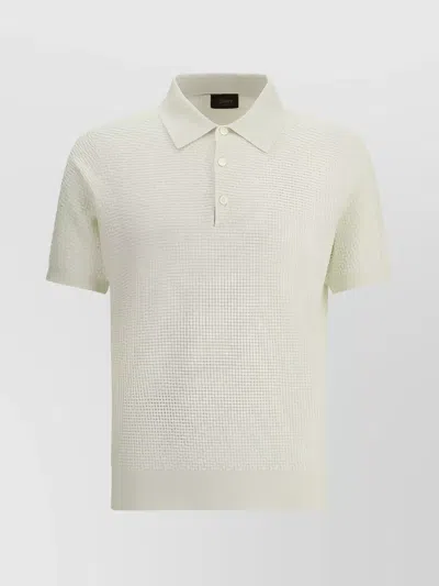 BRIONI WOVEN PATTERN POLO SHIRT