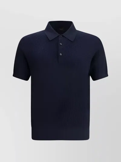 BRIONI WOVEN PATTERN POLO SHIRT