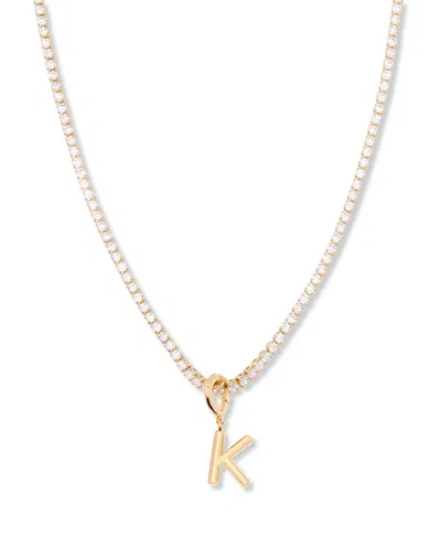 BROOK & YORK GOLD PLATED ISABELLA MINI INITIAL TENNIS CHAIN NECKLACE