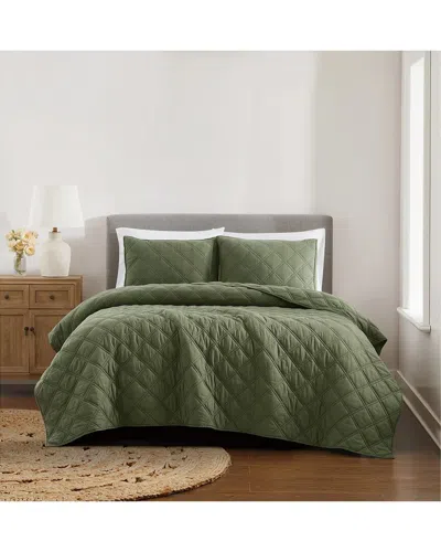 BROOKLYN LOOM BROOKLYN LOOM DIAMOND WASHED COTTON QUILT SET