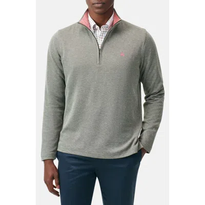 BROOKS BROTHERS BROOKS BROTHERS HEATHERED PIQUÉ HALF ZIP PULLOVER
