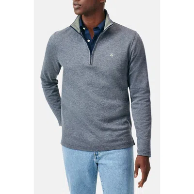 BROOKS BROTHERS BROOKS BROTHERS HEATHERED PIQUÉ HALF ZIP PULLOVER