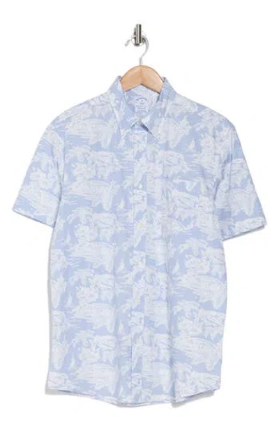 BROOKS BROTHERS BROOKS BROTHERS REGULAR TROPICAL PRINT SHORT SLEEVE COTTON BUTTON-DOWN SHIRT