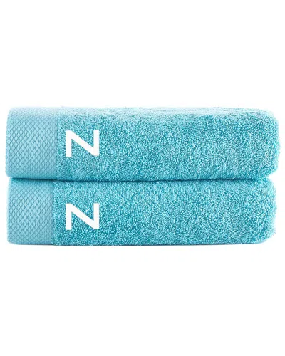 BROOKS BROTHERS BROOKS BROTHERS SET OF 2 MONOGRAMMED HAND TOWELS