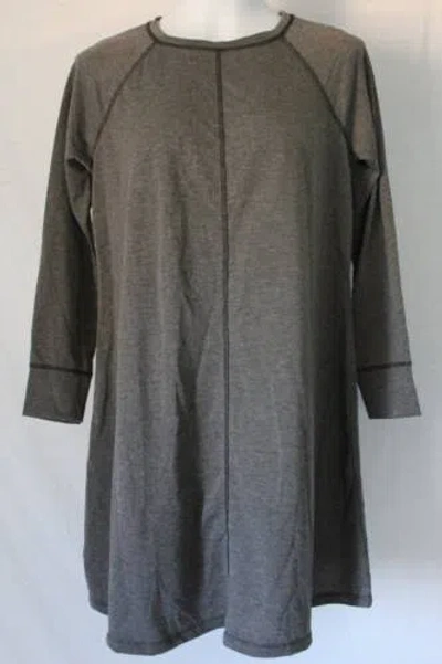 BROOKS WOMENS SWEATSHIRT DRESS SZ SMALL GRAY KNIT ABOVE KNEE A-LINE LACE BACK SOFT
