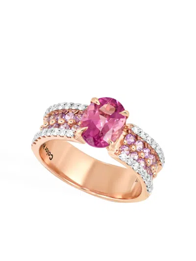 BRUMANI 18K ROSE GOLD COLOR HITS MULTI-STONE RING