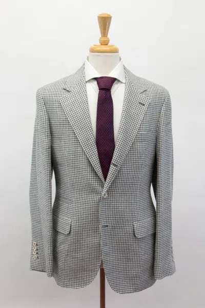 BRUNELLO CUCINELLI $3295 BRUNELLO CUCINELLI MEN'S HOUNDSTOOTH SPORT COAT WITH LOGO BUTTONS A248