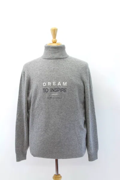 BRUNELLO CUCINELLI $3900 BRUNELLO CUCINELLI 100% CASHMERE LOGO GRAPHIC TURTLENECK 50/ 40US A232