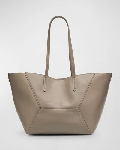 BRUNELLO CUCINELLI BC DUO SMALL GEOMETRIC LEATHER TOTE BAG