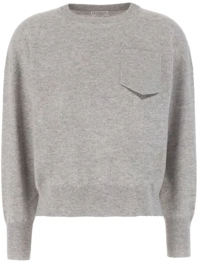 BRUNELLO CUCINELLI BEAD-DETAILED CASHMERE JUMPER