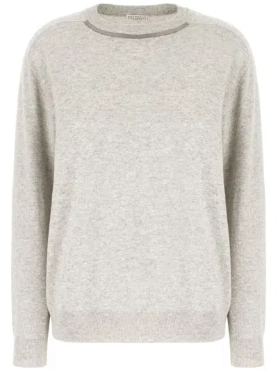 BRUNELLO CUCINELLI BEAD-DETAILED CASHMERE JUMPER