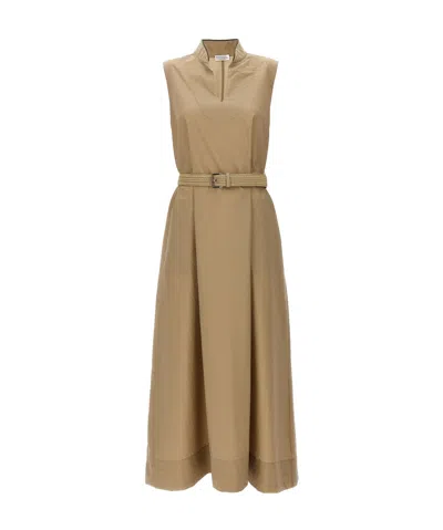 BRUNELLO CUCINELLI BRUNELLO CUCINELLI BEADED-TRIM V-NECK TUNIC DRESS