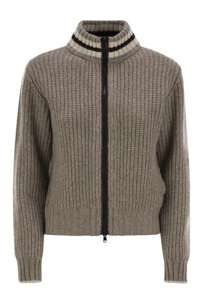 BRUNELLO CUCINELLI BRUNELLO CUCINELLI CASHMERE CARDIGAN WITH SHINY TRIMS