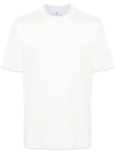 BRUNELLO CUCINELLI CONTRAST-TRIM CREW-NECK T-SHIRT