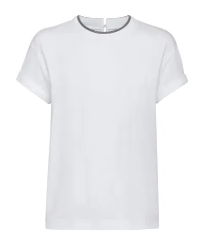 BRUNELLO CUCINELLI BRUNELLO CUCINELLI EMBELLISHED CREWNECK T-SHIRT