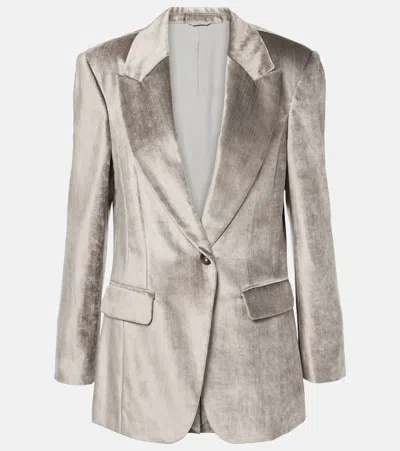 BRUNELLO CUCINELLI COTTON-BLEND VELVET BLAZER