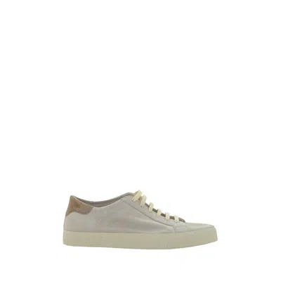 BRUNELLO CUCINELLI CREAM WHITE LEATHER SNEAKERS