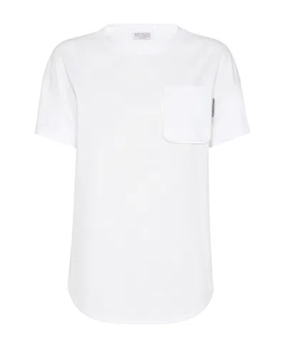 BRUNELLO CUCINELLI BRUNELLO CUCINELLI JEWEL DETAILED CREWNECK T-SHIRT
