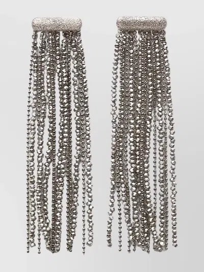 BRUNELLO CUCINELLI FRINGE CHAIN DANGLE EARRINGS