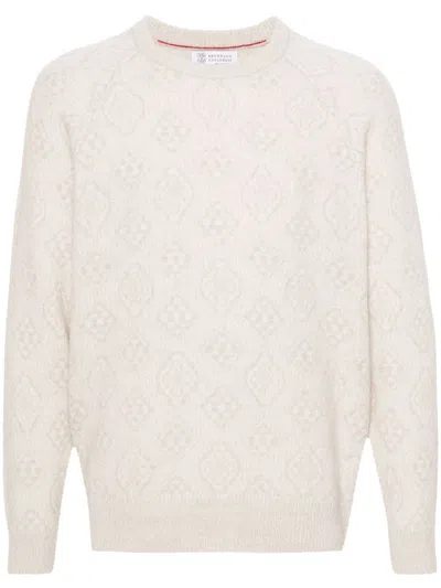 BRUNELLO CUCINELLI GEOMETRIC-JACQUARD SWEATER
