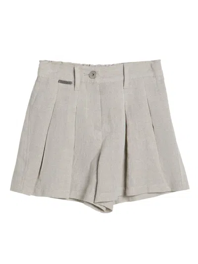 BRUNELLO CUCINELLI GLITTER-DETAIL CANVAS SHORTS