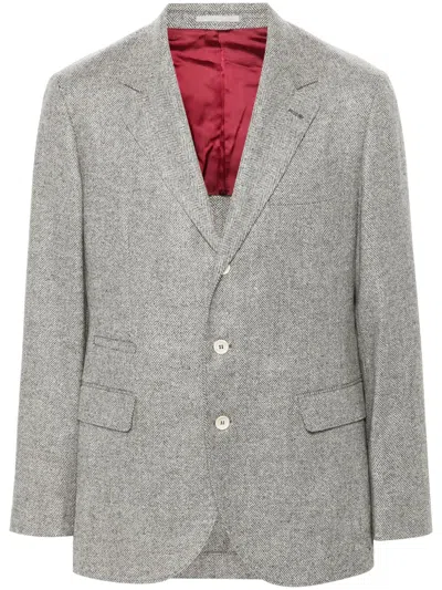 BRUNELLO CUCINELLI HERRINGBONE-PATTERN BLAZER