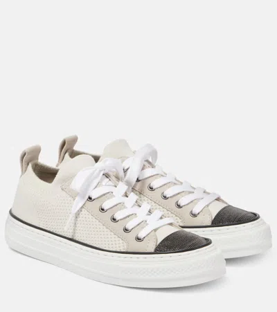BRUNELLO CUCINELLI KNITTED SLIP-ON SNEAKERS