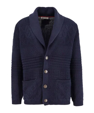 BRUNELLO CUCINELLI BRUNELLO CUCINELLI HERITAGE STITCHED CARDIGAN