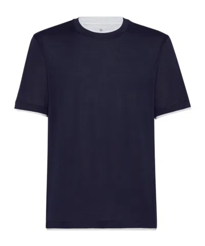 BRUNELLO CUCINELLI BRUNELLO CUCINELLI DOUBLE LAYER CREWNECK T-SHIRT