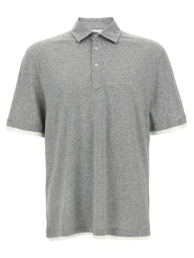 BRUNELLO CUCINELLI BRUNELLO CUCINELLI LAYERED POLO SHIRT