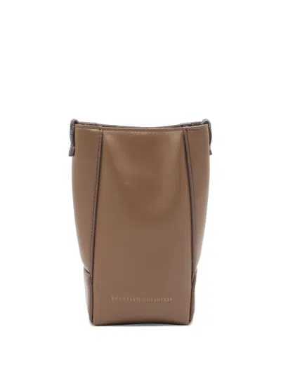 BRUNELLO CUCINELLI LEATHER SHOULDER BAG