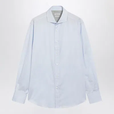 BRUNELLO CUCINELLI LIGHT BLUE COTTON SHIRT