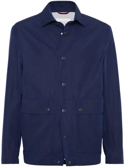 BRUNELLO CUCINELLI LINEN-SILK SHIRT JACKET