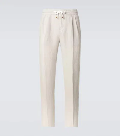 BRUNELLO CUCINELLI LINEN STRAIGHT PANTS