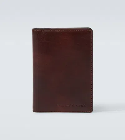 BRUNELLO CUCINELLI LOGO DEBOSSED LEATHER BIFOLD WALLET