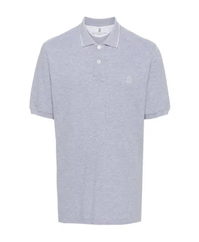 BRUNELLO CUCINELLI BRUNELLO CUCINELLI LOGO-EMBROIDERED SHORT-SLEEVED POLO SHIRT